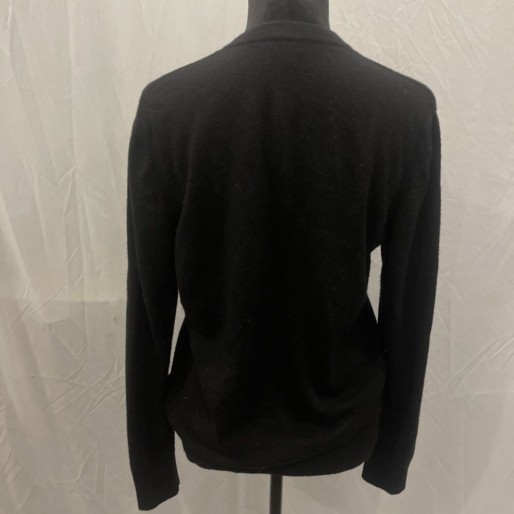 Express Womens 100% Merino Wool Sweater M Black V Neck Fine Knit Pullover - Picture 6 of 9